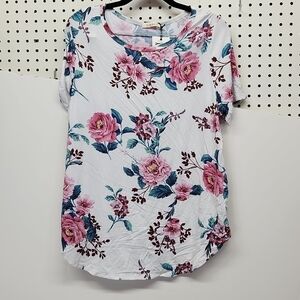 Viamor Floral Top Size Large NWT